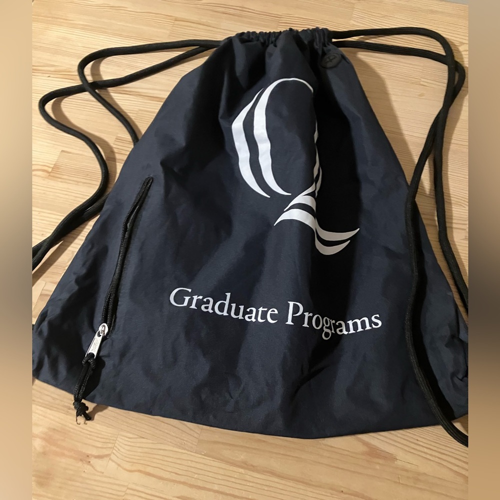 GRADUATE PROGRAMS Navy Drawstring Backpack, in great condition.